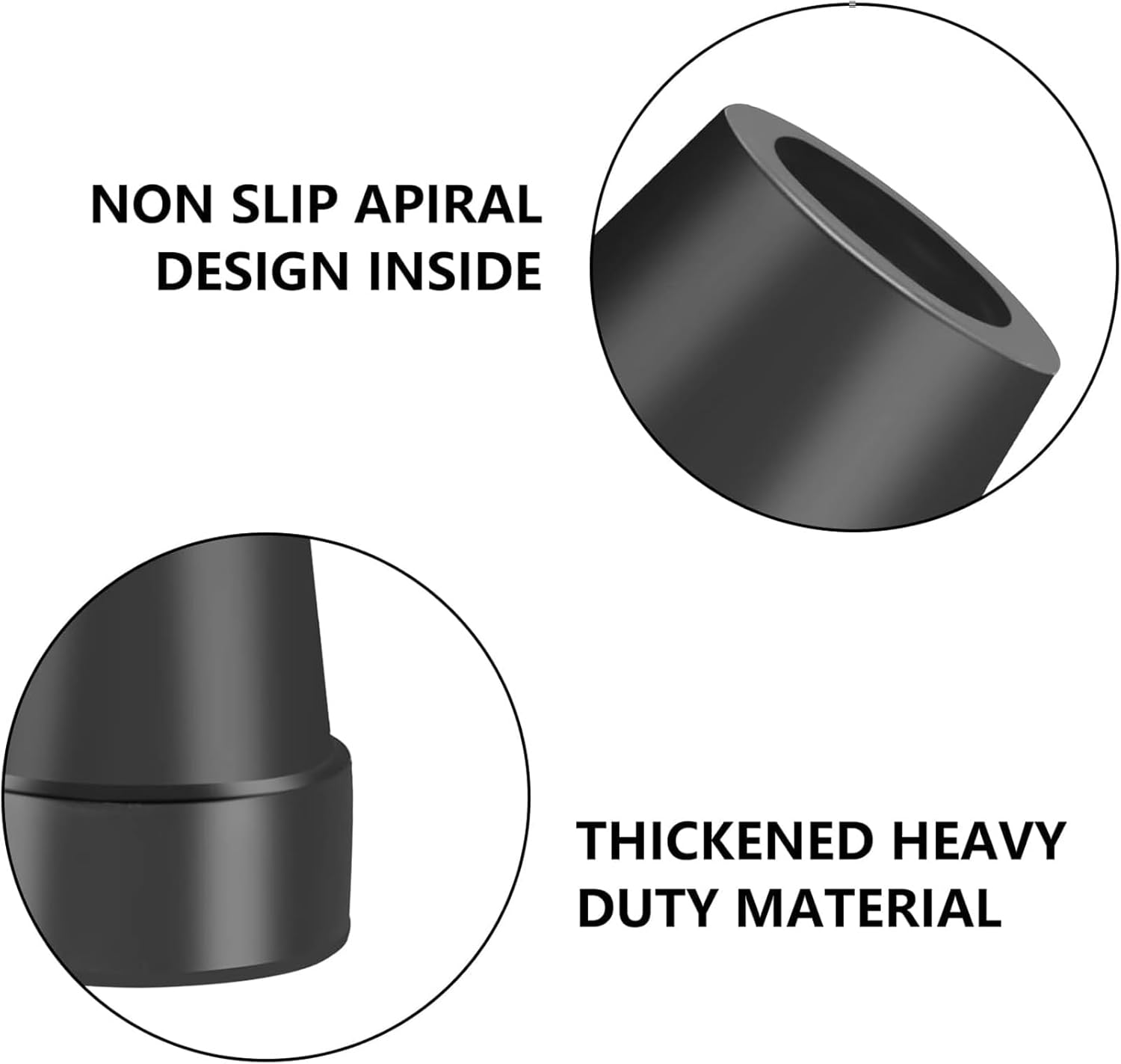 4Pcs Cane Tips 3/4 Inch Heavy Duty Rubber Cane Tips, Anti Slip Replacement Rubber Tips for Canes, Walking Sticks - Image 5