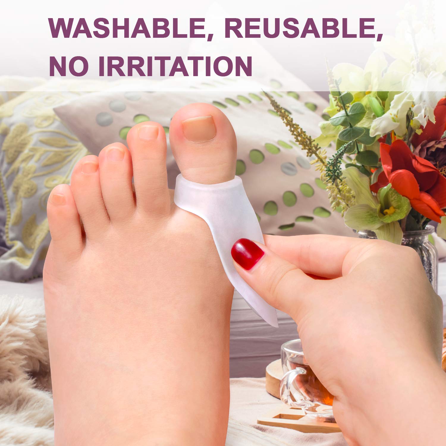 Gel Bunion Protector Shield, 10 Pack of Bunion Pads and Cushions, Bunion Guard for Big Toe, Relieve Foot Pain from Friction, Rubbing and Pressure - Clear - Image 2