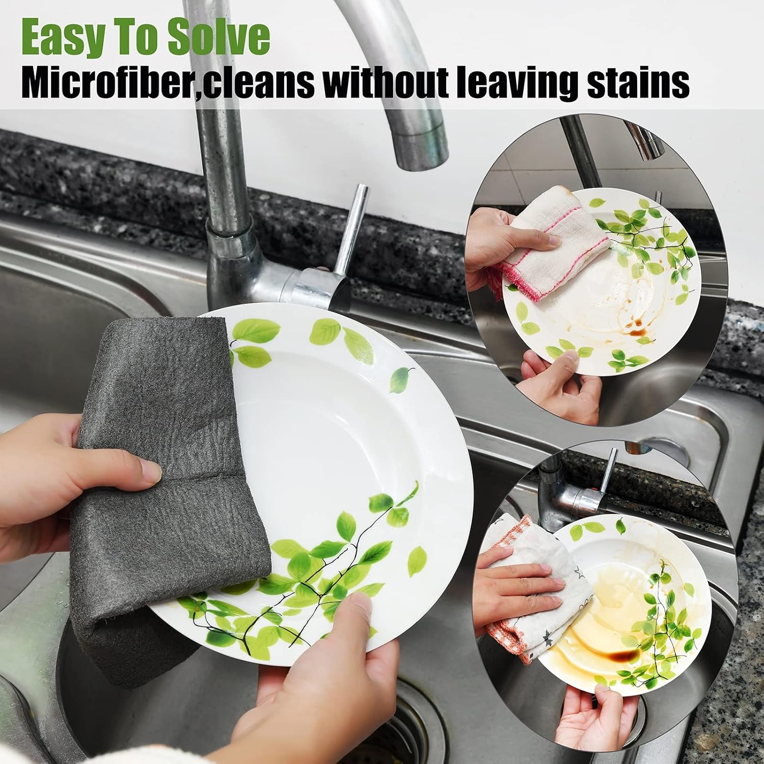 Thickened Magic Cleaning Cloth,Reusable Microfiber Cleaning Cloth.Lint Free Cloth for Home,Window,Mirror Glass and Cars.(12