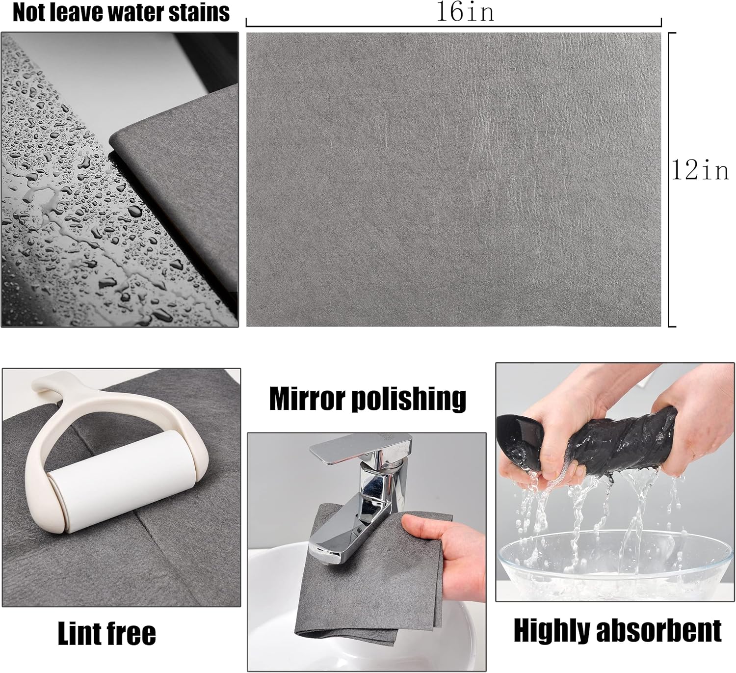 Thickened Magic Cleaning Cloth,Reusable Microfiber Cleaning Cloth.Lint Free Cloth for Home,Window,Mirror Glass and Cars.(12