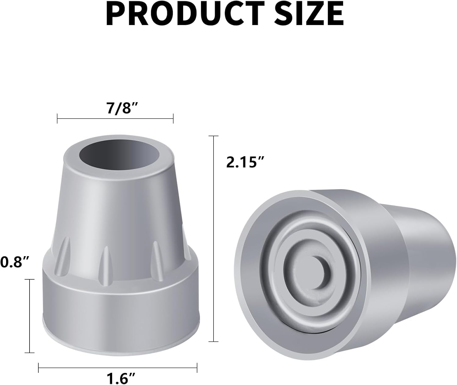 Crutch Tips 7/8 Inch Upgrade Heavy Duty Rubber Crutch Accessories Replacement Rubber Cane Tips, 4-Pack - Image 2