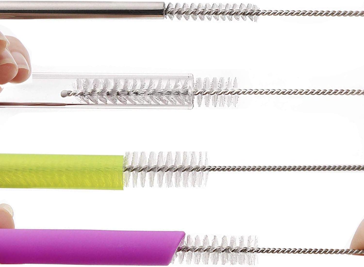 12 Inch Extra Long Straw Brush Cleaner (10 Pack), Flexible Nylon Tube Cleaning Brushes with 0.4 Inch Bristle Head, Rust-Proof Stainless Steel Wire for Reusable Tumbler Straws, Pet Fountains & Pipes - Image 3