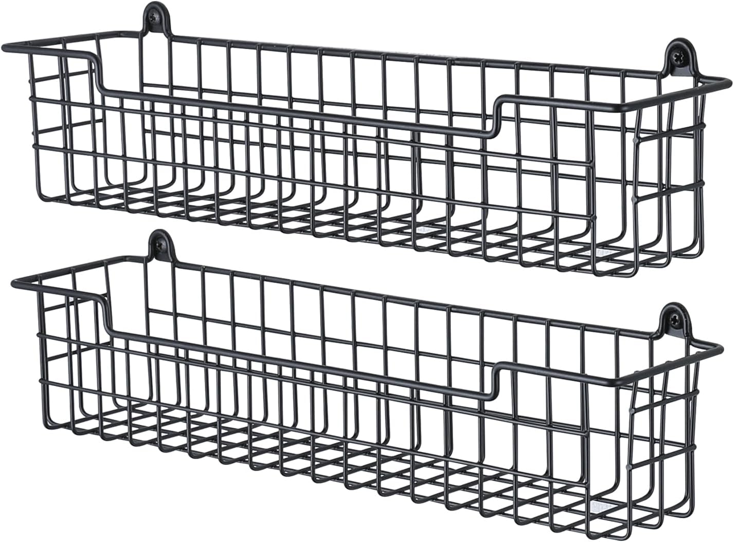 Spice Rack Organizer Wall Mount, Spice Organization Storage Shelf for Cabinet Door, 2 Packs Wall Spice Rack Saving Space for Kitchen, Black - Image 1