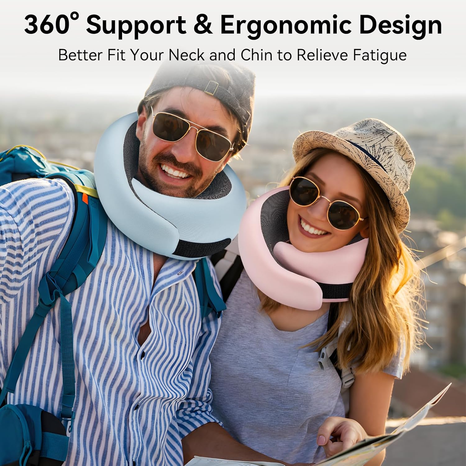 Travel Pillow, 100% Pure Memory Foam Neck Pillow for Airplanes, Comfortable Breathable Cover, Travel Essentials for Plane, Car, Train and Home, Gray - Image 6