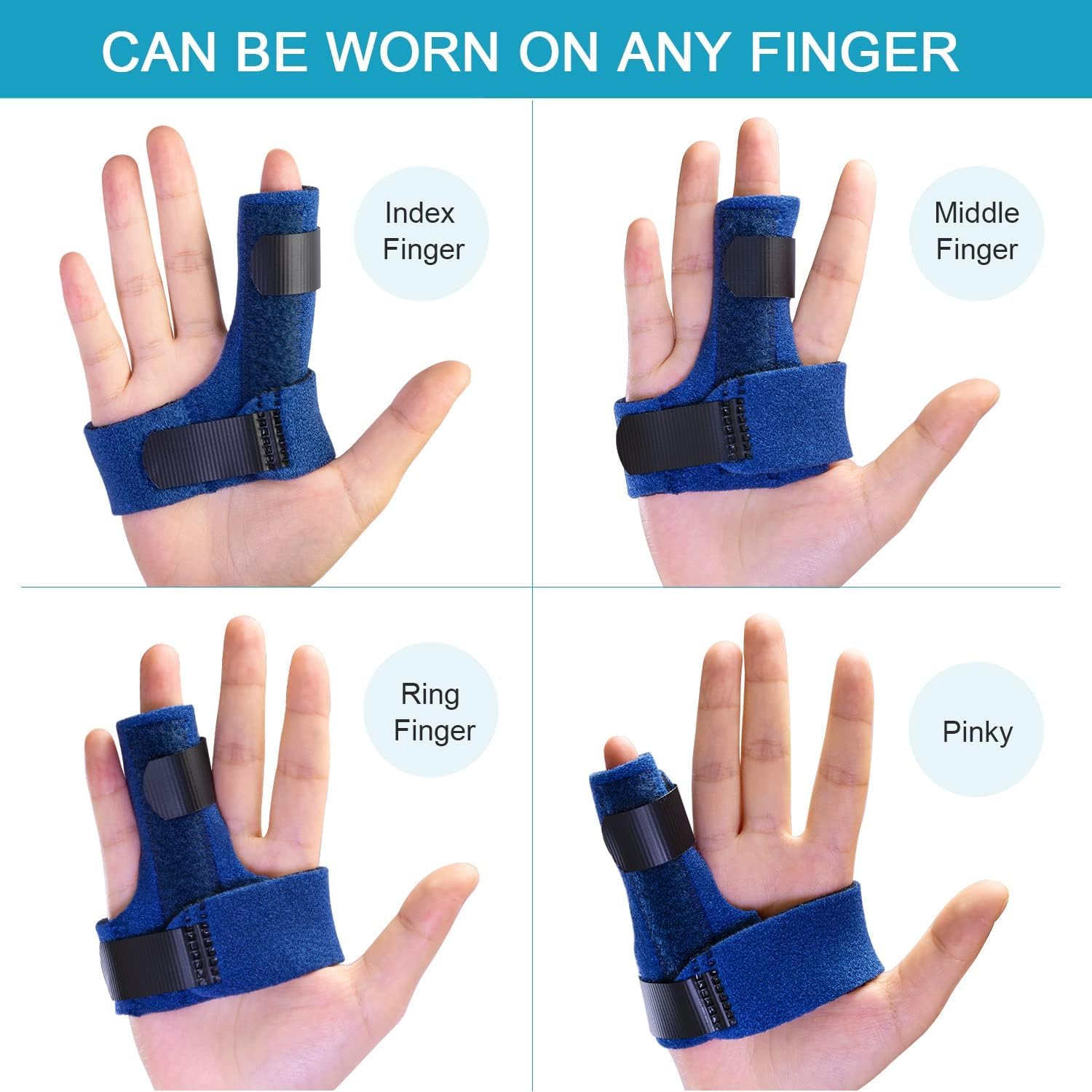 Finger Brace, Trigger Finger Splint for Index Middle Ring Pinky Finger Arthritis Pain, Tendon Injury, Broken Mallet Finger Stabilizer Supports for Dislocated Knuckle Immobilizer Wrap for - Image 2