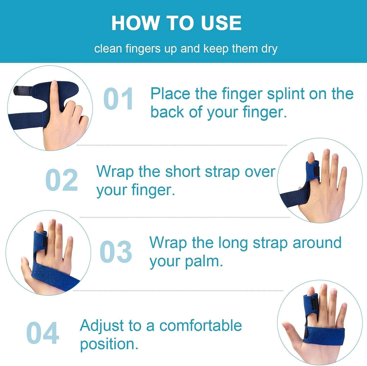 Finger Brace, Trigger Finger Splint for Index Middle Ring Pinky Finger Arthritis Pain, Tendon Injury, Broken Mallet Finger Stabilizer Supports for Dislocated Knuckle Immobilizer Wrap for - Image 4