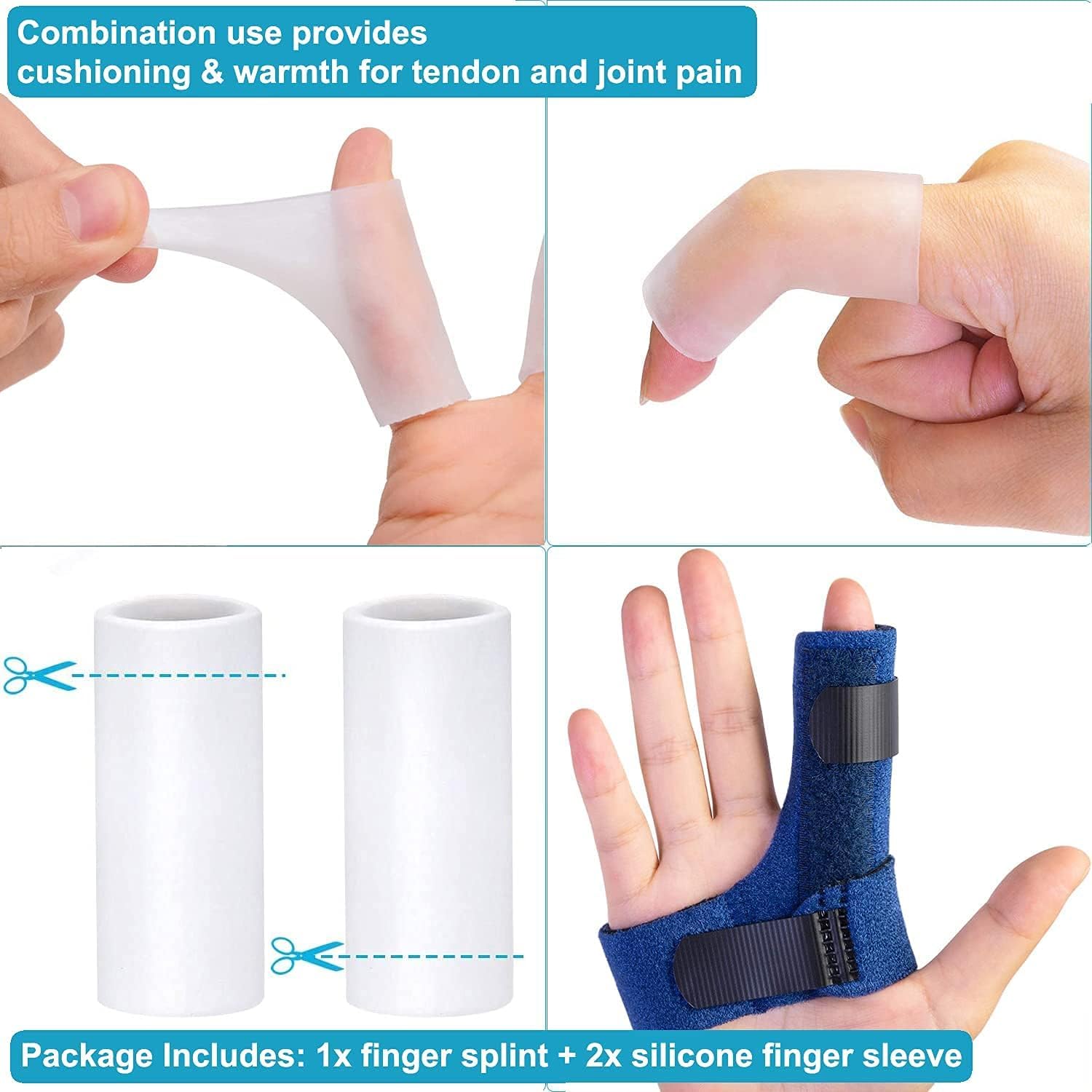 Finger Brace, Trigger Finger Splint for Index Middle Ring Pinky Finger Arthritis Pain, Tendon Injury, Broken Mallet Finger Stabilizer Supports for Dislocated Knuckle Immobilizer Wrap for - Image 7
