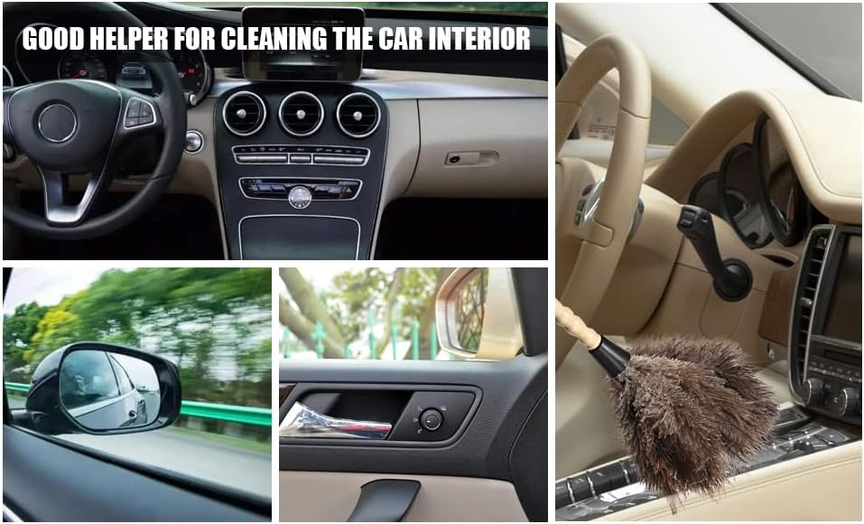 Ostrich Feather Duster 14 inch Feather Duster Fluffy Natural Genuine Ostrich Feathers with Wooden Handle and Eco-Friendly Reusable Handheld Ostrich Feather Duster for Cleaning Supplies - Image 5