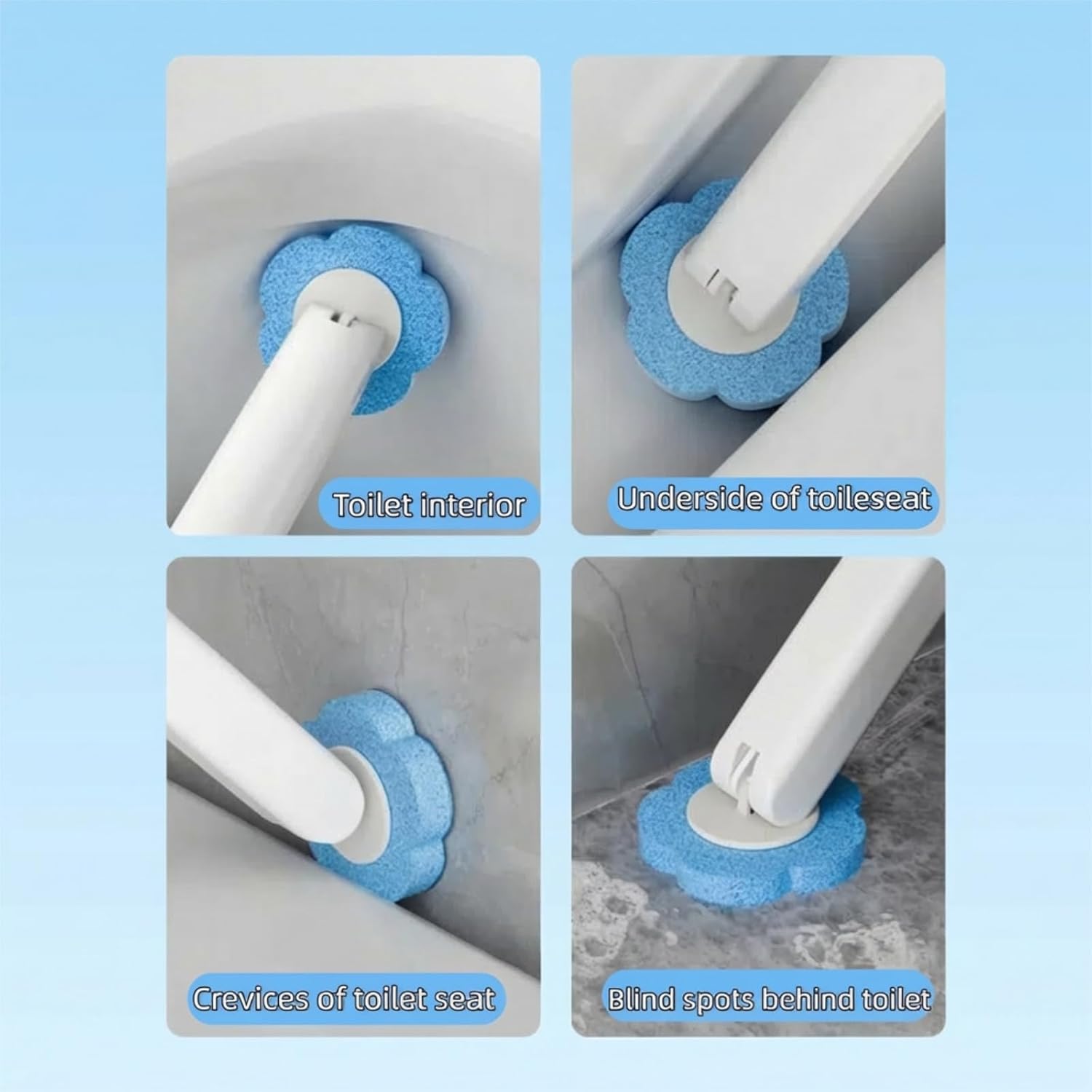 Disposable Toilet Brush with 48 Refills,Toilet Cleaning Supplies,Toilet Wand Brush Starter Kit,Wall Mounted Toilet Bowl Cleaner Brush with Holder for Bathroom Deep Cleaning & Hygiene (White) - Image 6