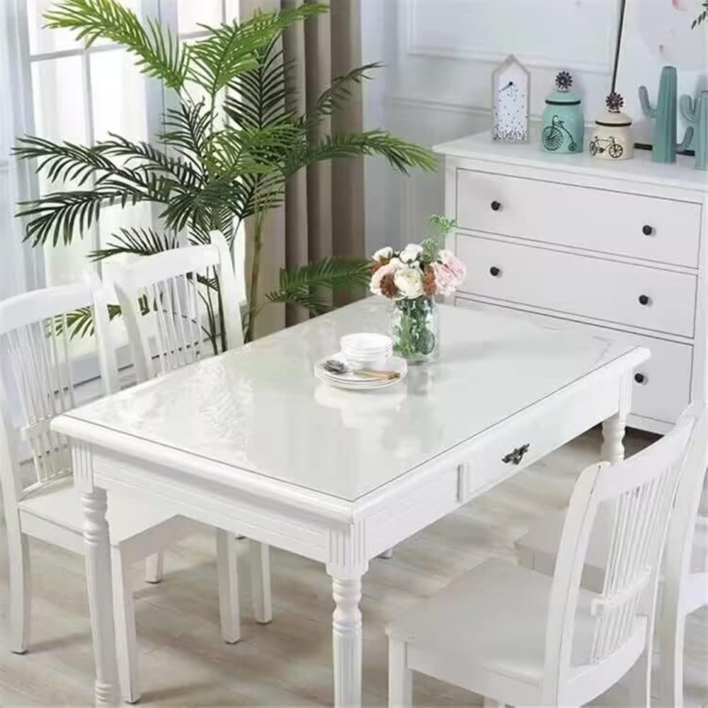 Clear Table Protector 24 x 48 Inch - 2mm Thick Plastic Table Cover, Clear Table Cover Protector Rectangle, Waterproof PVC Desk Mat for Coffee Table, Writing Desk, Dining Room, Dresser - Image 7