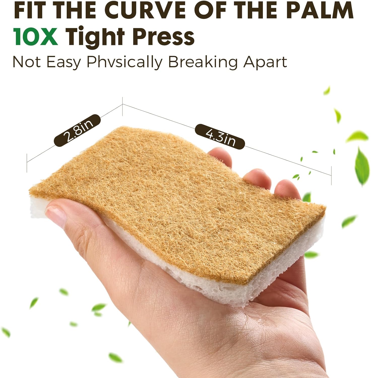 12 Pack Natural Biodegradable Kitchen Non Scratch Sponges,Compostable Plant Based Coconut Cellulose Sponge,Eco Friendly Reusable Dish Scrubber Sponge for Pots, Pans & Household Cleaning - Image 7