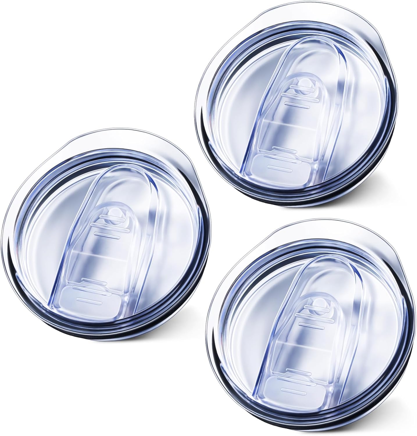 3 Pack 20oz Skinny Straight Body Stainless Steel Tumbler Replacement Lid，Spill Proof Splash Resistant Silicon Sliding cover for 2.76inch mouth，Straw Friendly for work, travel and Daily Life - Image 1