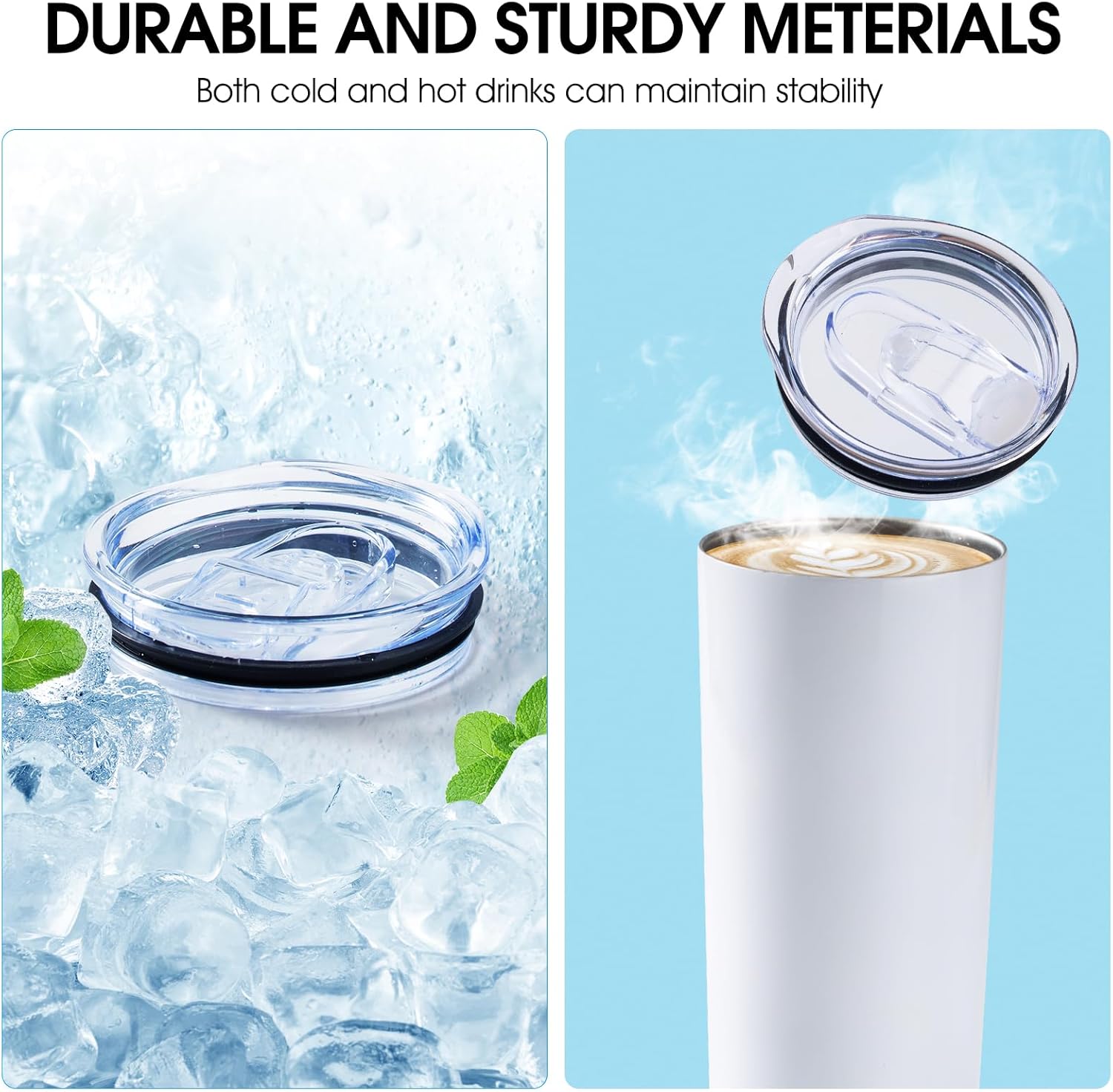 3 Pack 20oz Skinny Straight Body Stainless Steel Tumbler Replacement Lid，Spill Proof Splash Resistant Silicon Sliding cover for 2.76inch mouth，Straw Friendly for work, travel and Daily Life - Image 4