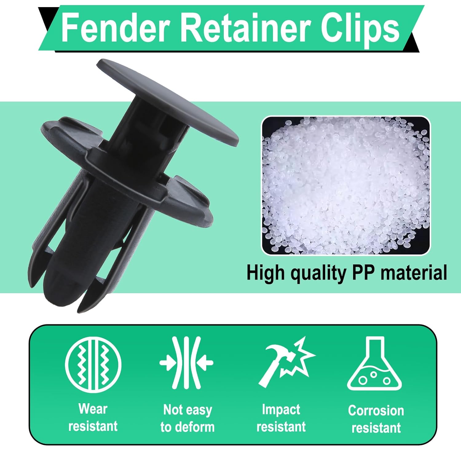20 PCS Fender Liner Push-Type Retainer Clip Fastener, Bumper Engine Under Cover Clip, Car Retainer Clips, Compatible with Hyundai Kia Accent, Azera, Equus, Elantra, Genesis, Replaces GM: 86595-2T500 - Image 3