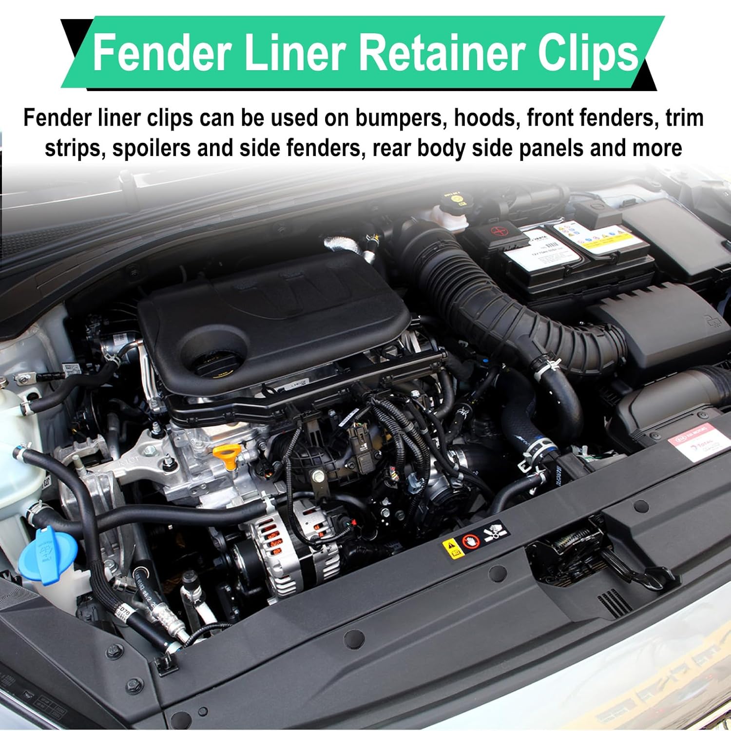 20 PCS Fender Liner Push-Type Retainer Clip Fastener, Bumper Engine Under Cover Clip, Car Retainer Clips, Compatible with Hyundai Kia Accent, Azera, Equus, Elantra, Genesis, Replaces GM: 86595-2T500 - Image 6