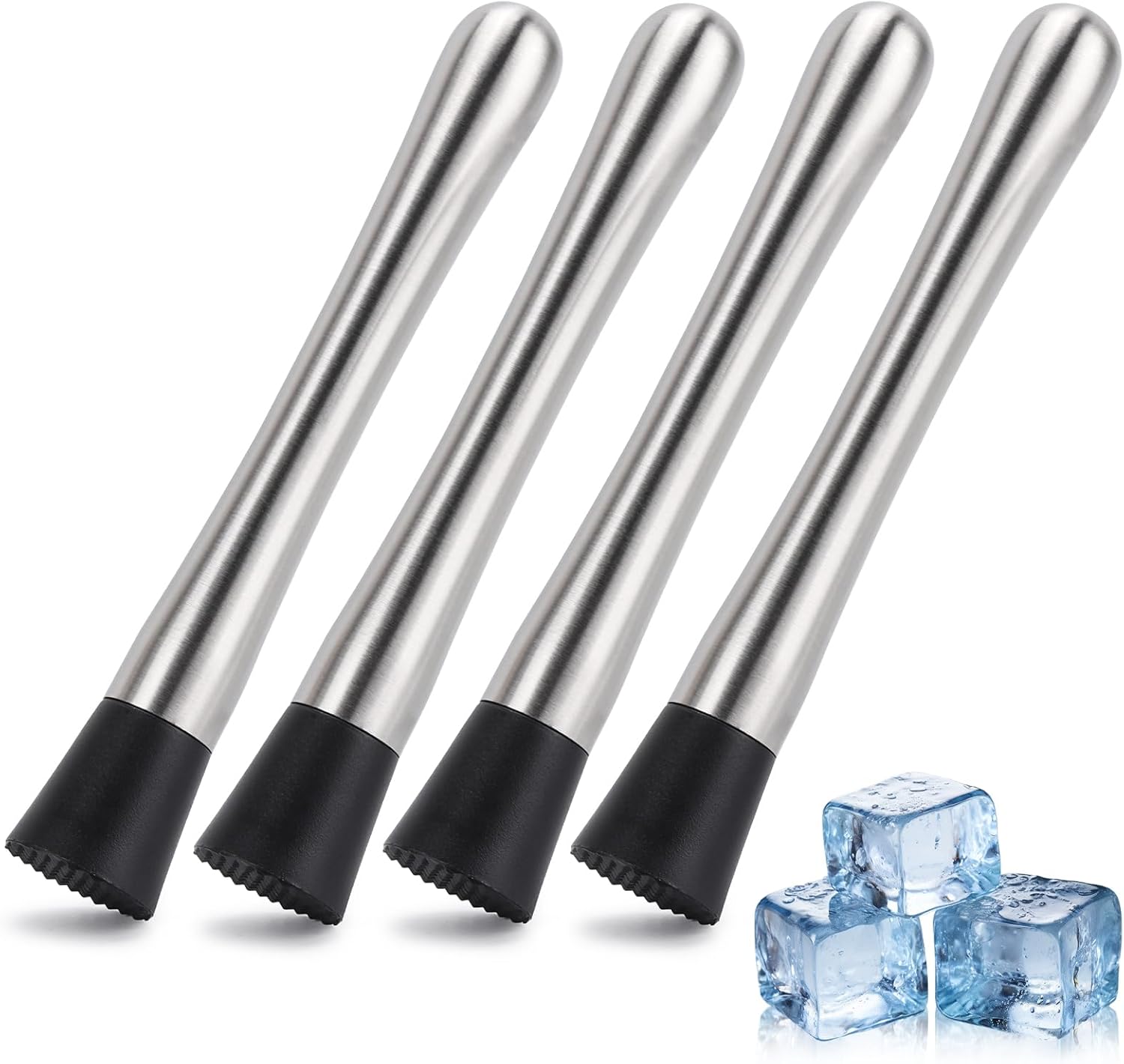 4 Pack Muddlers for Cocktail 304 Stainless Steel Fruit Crusher 8.3