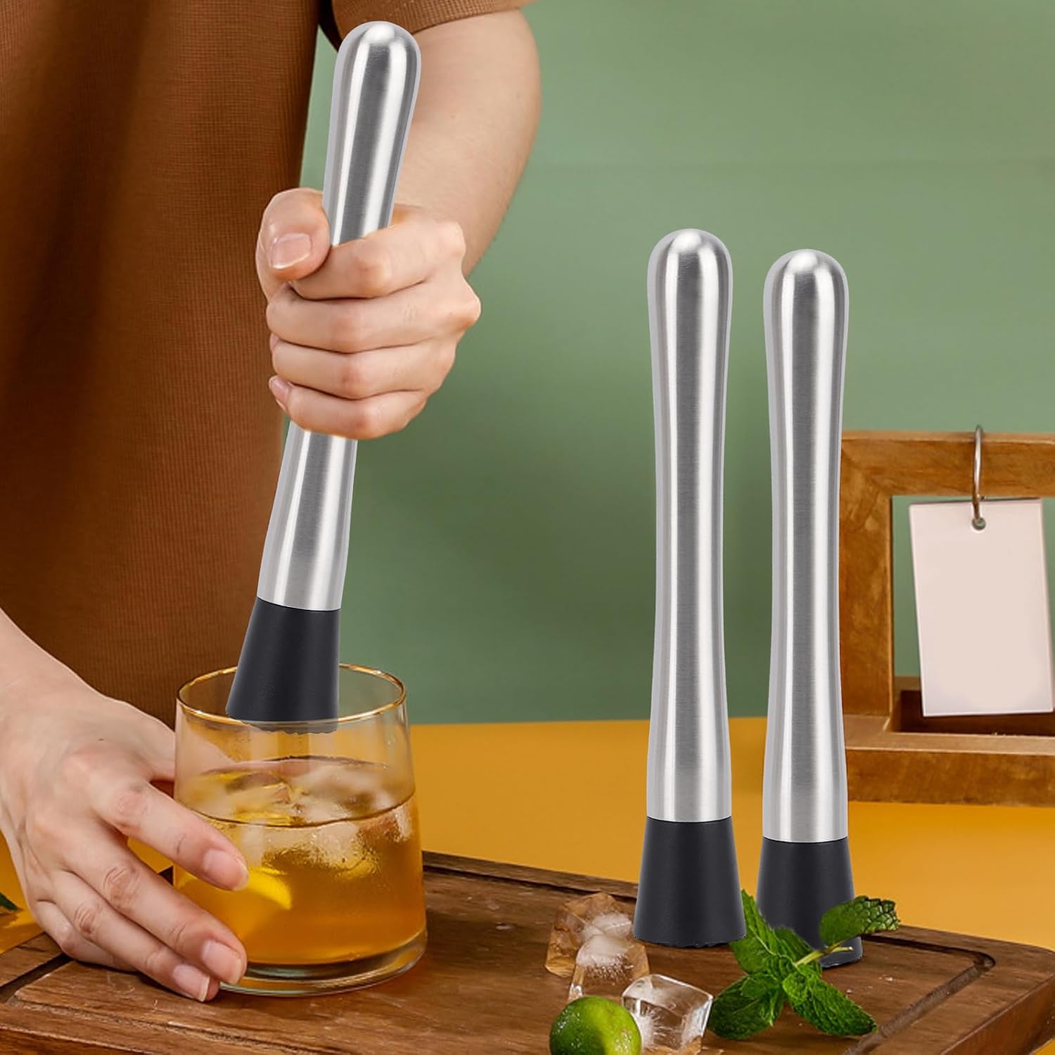 4 Pack Muddlers for Cocktail 304 Stainless Steel Fruit Crusher 8.3