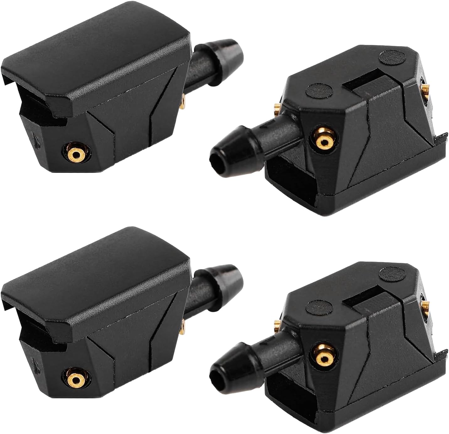 4 PCS Front Windshield Washer Nozzles, 4 Holes Car Windshield Washer Wiper Arm Sprayer, Auto Left Right Windshield Washer Squirter Nozzle Replacement, Universal Vehicle Accessories (4 PCS) - Image 1