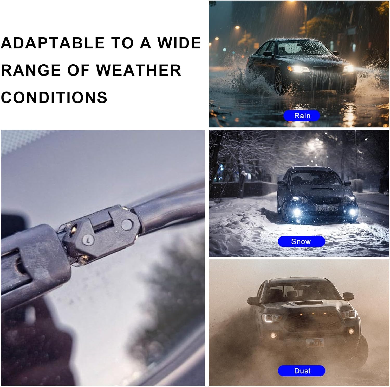 4 PCS Front Windshield Washer Nozzles, 4 Holes Car Windshield Washer Wiper Arm Sprayer, Auto Left Right Windshield Washer Squirter Nozzle Replacement, Universal Vehicle Accessories (4 PCS) - Image 5