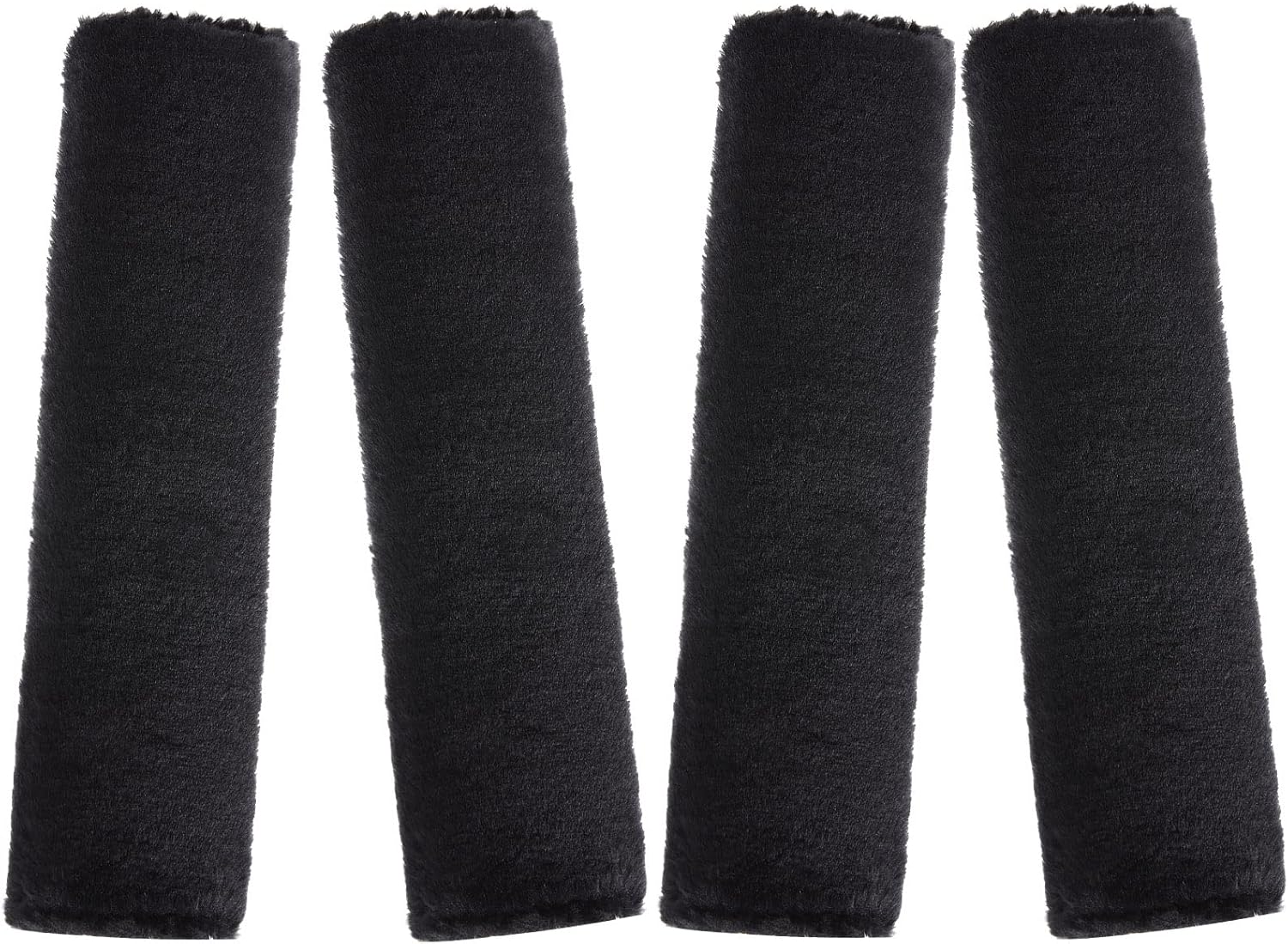 4 Pack Faux Sheepskin Car Seat Belt Pads Seatbelt Protector Soft Seat Belt Shoulder Strap Cover Comfort Harness Pad(Black, 9.9 Inch) - Image 1