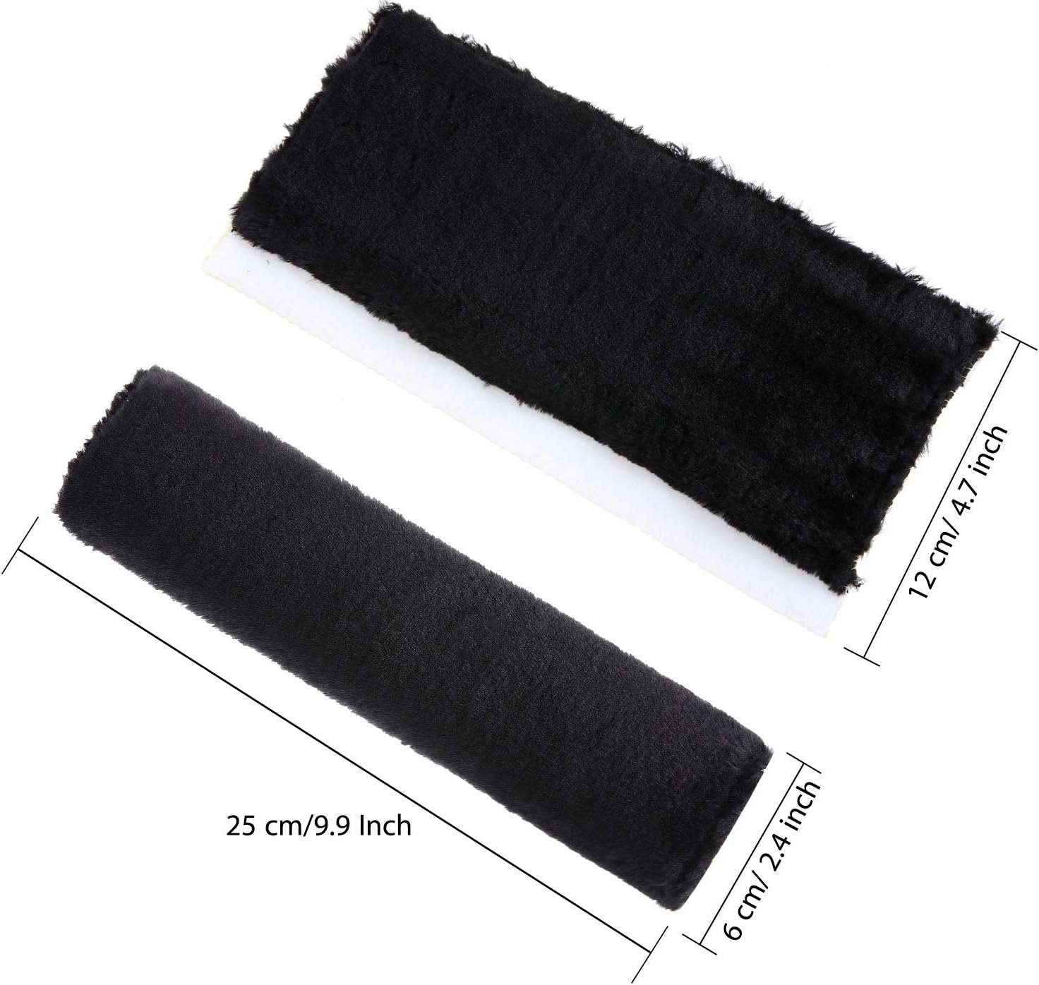 4 Pack Faux Sheepskin Car Seat Belt Pads Seatbelt Protector Soft Seat Belt Shoulder Strap Cover Comfort Harness Pad(Black, 9.9 Inch) - Image 4