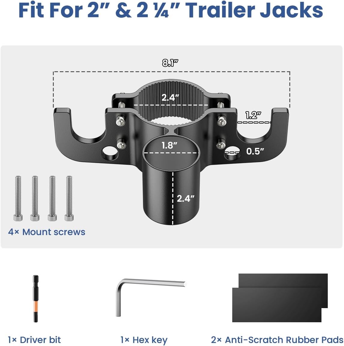 Aluminum Trailer Towing Chain Organizer with 7-Way Plug Holder- Heavy-Duty RV Tongue Jack Accessories - Image 6