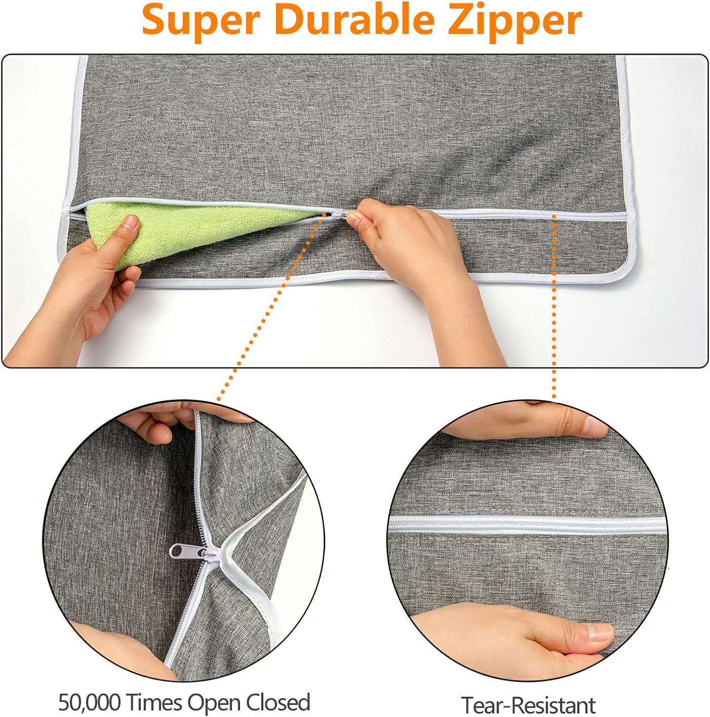 XL Hanging Laundry Hamper, Extra Large Tear-resistance Door Hamper with 2 Types Hooks for Dirty Clothes, Save Bathroom Space Hanging Laundry Bag (36.5x 22 Inch,Grey) - Image 4