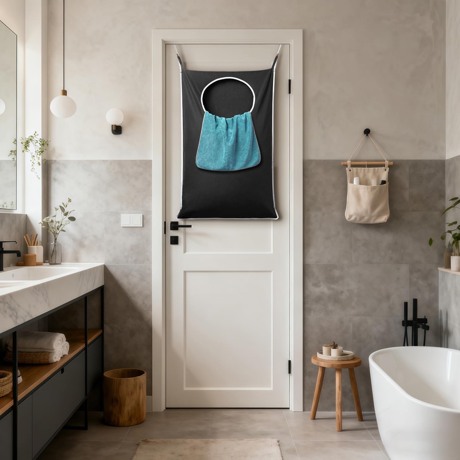 2 Pack XL Hanging Laundry Hamper, Extra Large Tear-Resistant Door Organizer with 2 Hook Types, Space-Saving Laundry Bag (36.5
