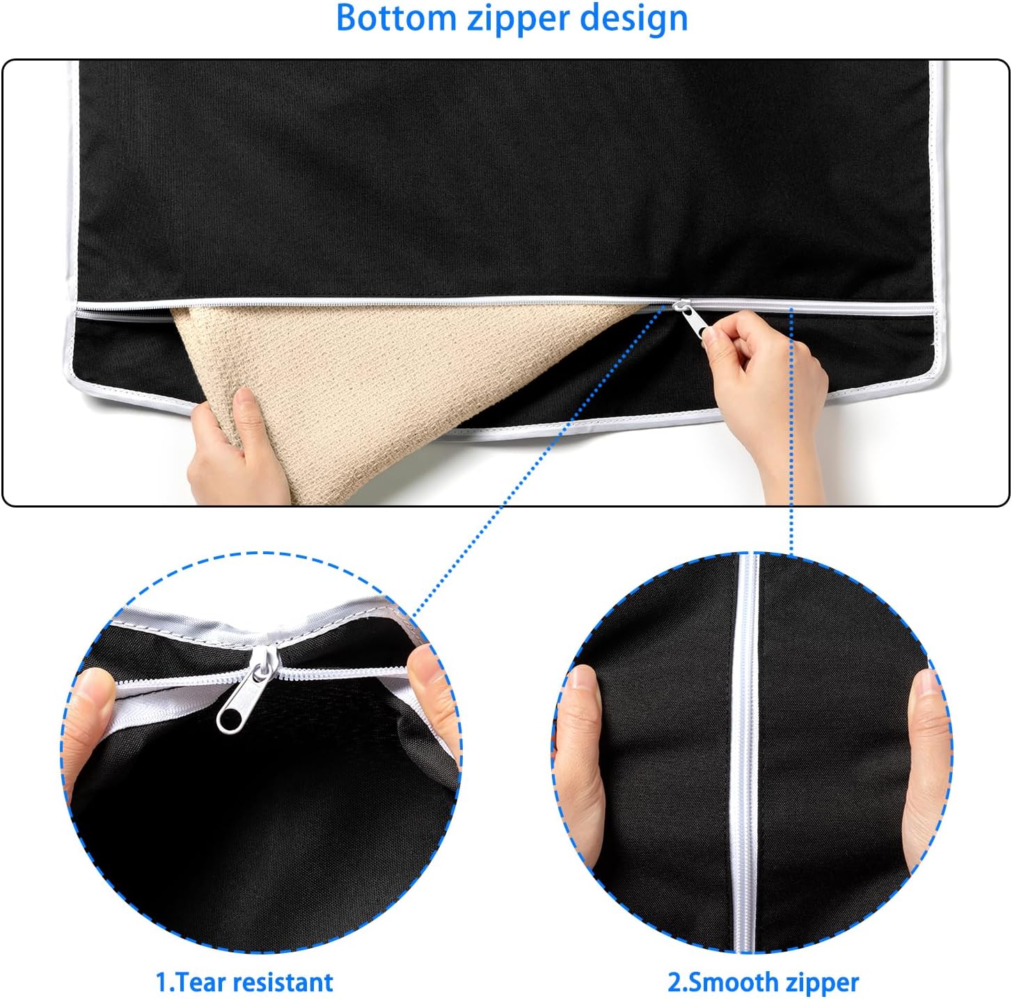 2 Pack XL Hanging Laundry Hamper, Extra Large Tear-Resistant Door Organizer with 2 Hook Types, Space-Saving Laundry Bag (36.5