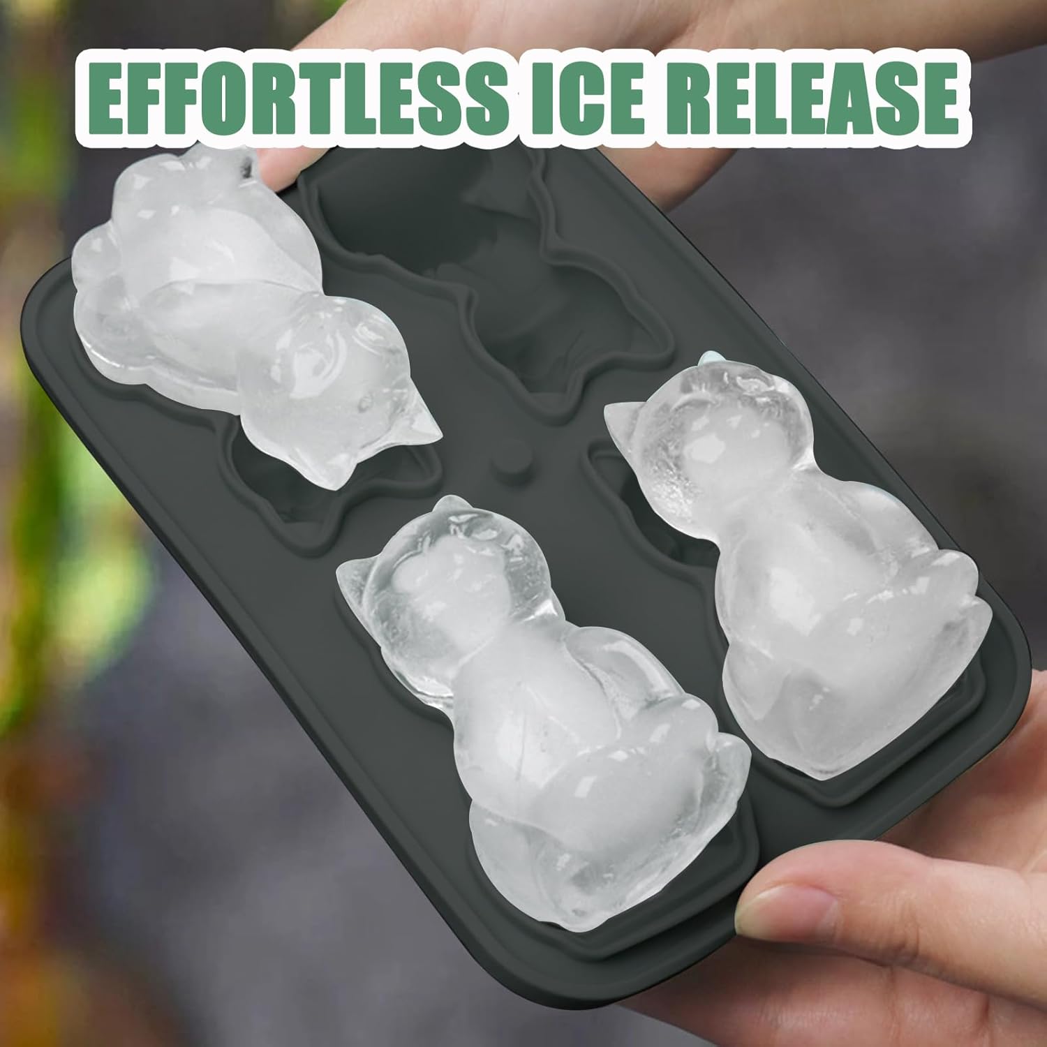 3D Cat Ice Cube Mold,  Ice Cube Tray with Funnel with Funnel for Cocktails, Bourbon,Brandy, Whiskey Gifts for Men, Silicone Fun Shapes Black Cute (CAT) - Image 5