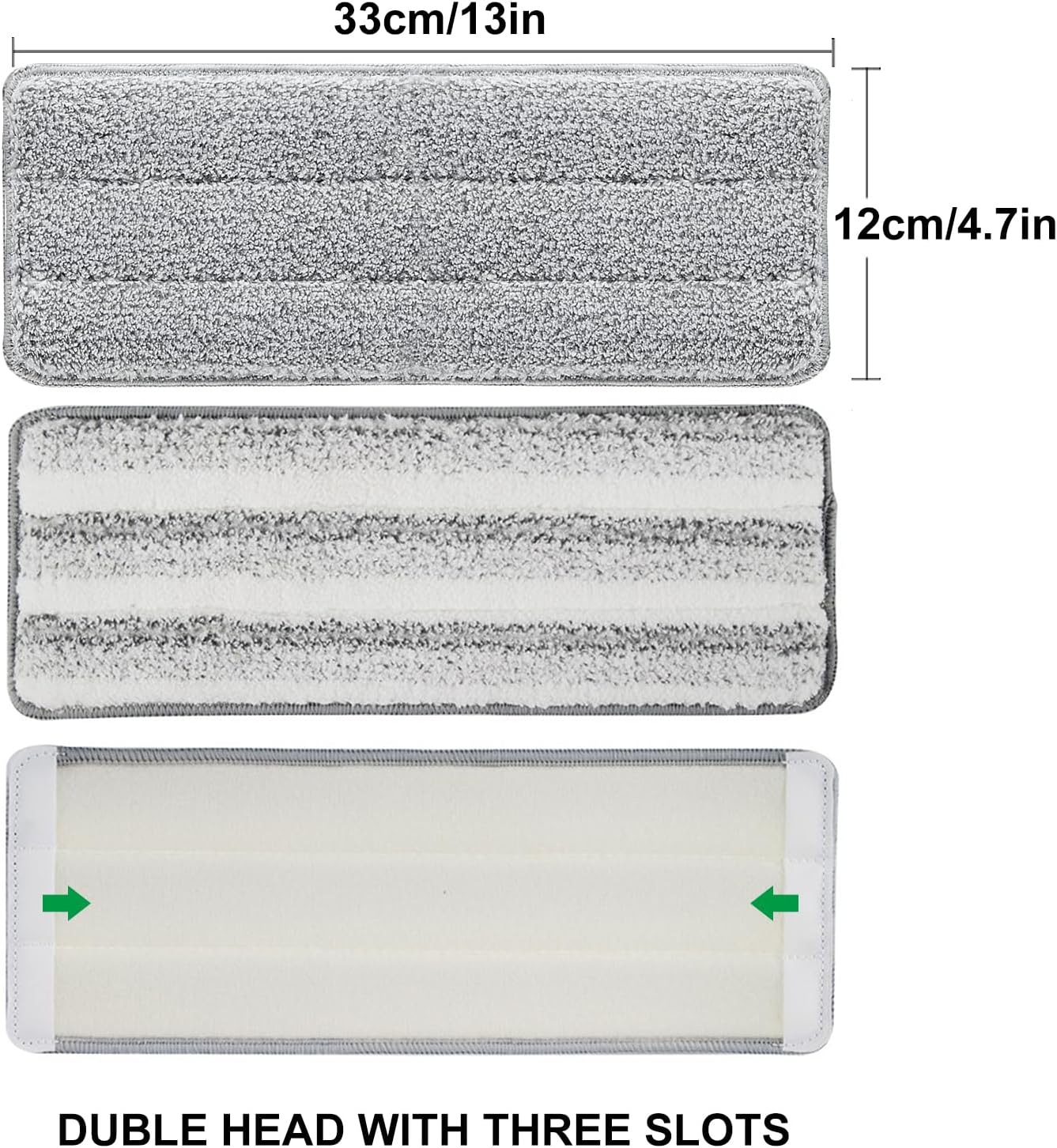 Flat Mop Pads, 3 Pack 13