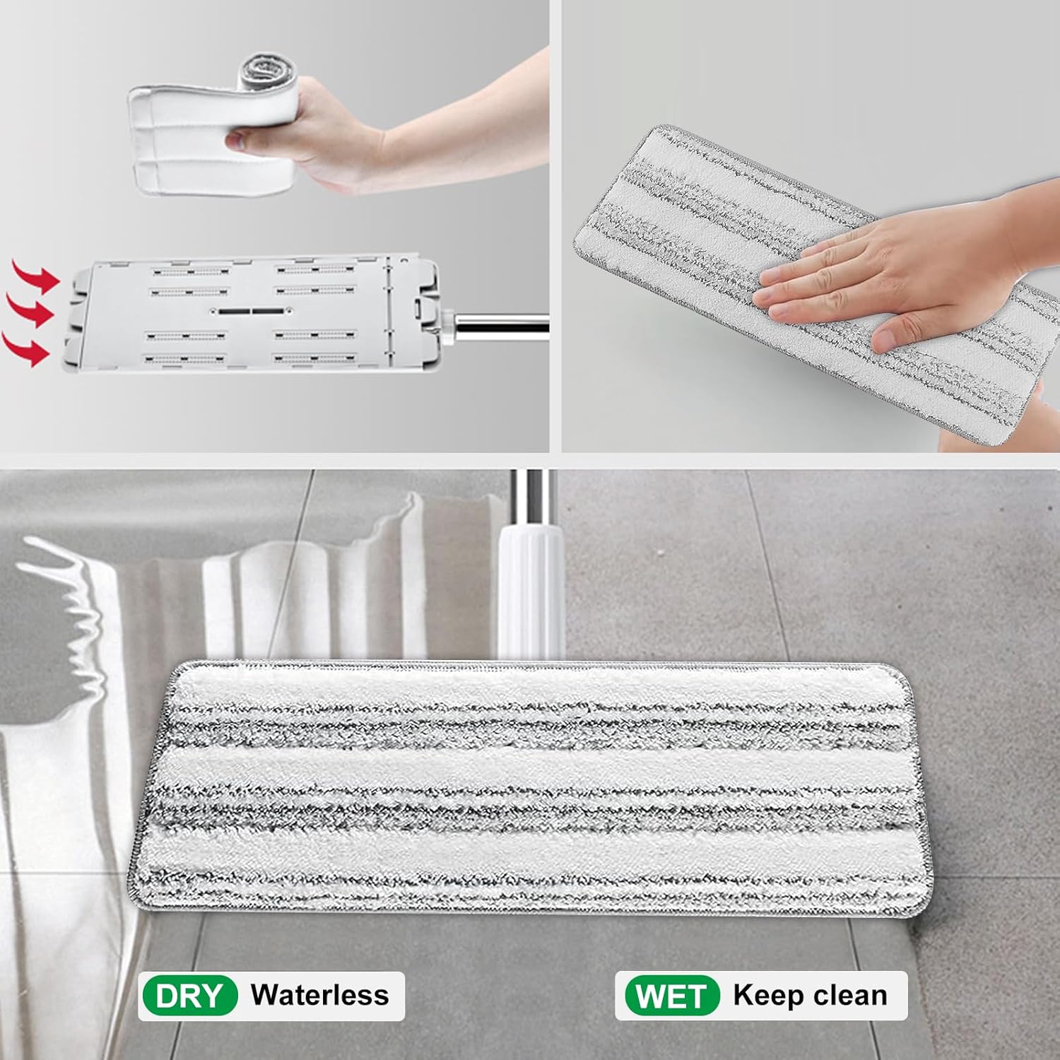 Flat Mop Pads, 3 Pack 13