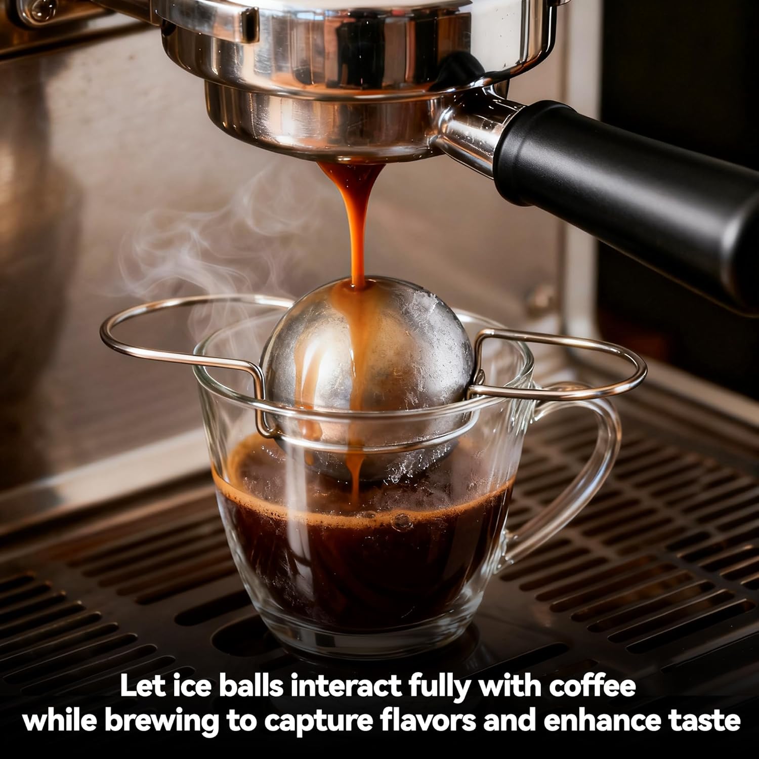 2 Pack Espresso Frozen Ball for Espresso Coffee, Stainless Steel Espresso Chilling Ball Espresso Cooler Espresso Machine Accessories - Image 2