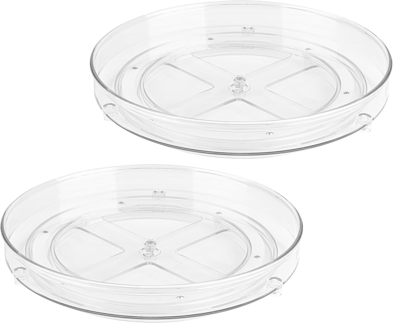 Clear Lazy Susan Organizer (Pack of 2) 9 Inch Turntable for Kitchen, Pantry, Fridge, Bathroom, and Vanity Countertops, Acrylic Rotating Organizer - Image 1