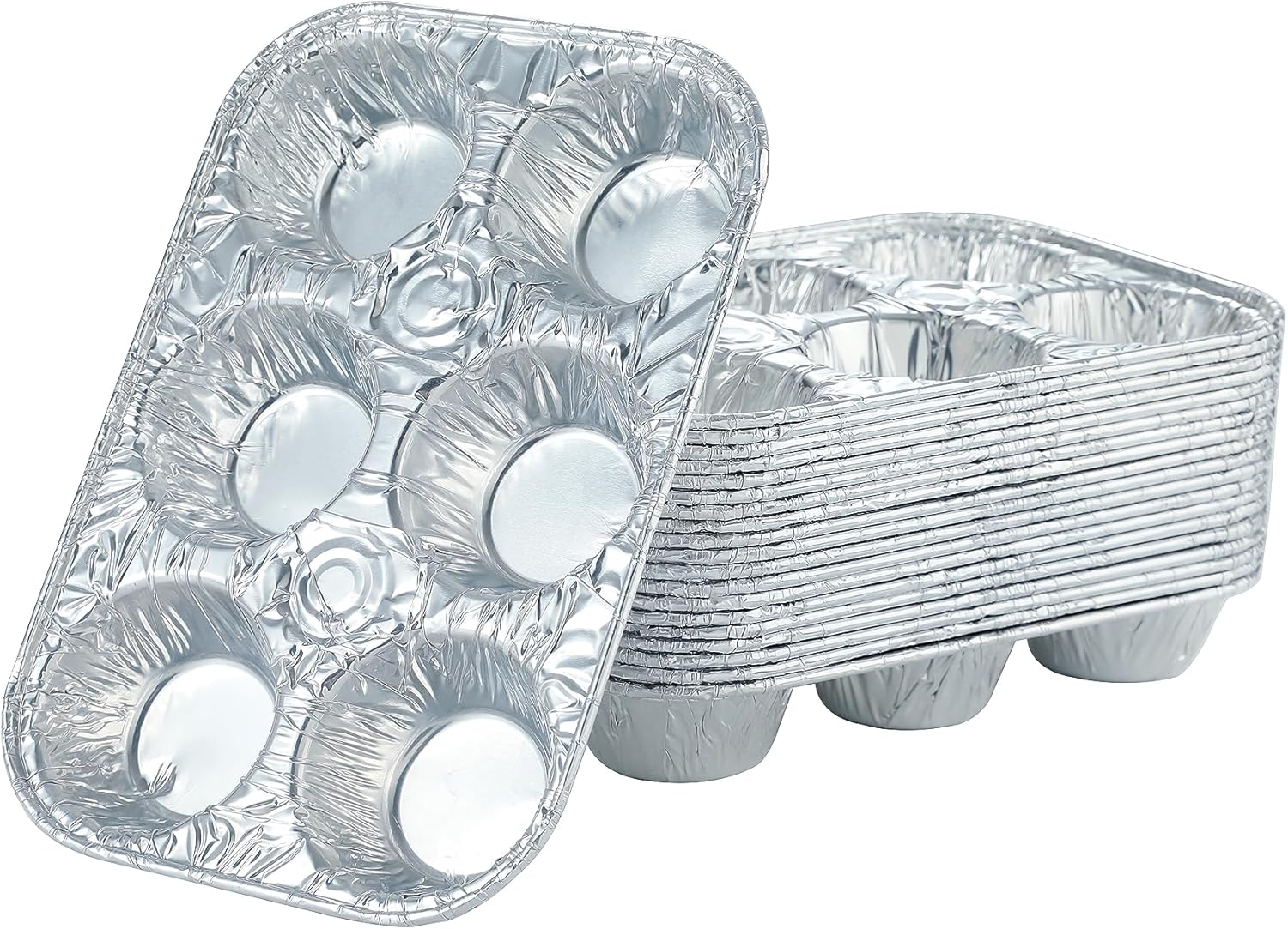 (10pack Muffin Pan 6-Cup Cupcake Aluminum Pans Favorite Muffin Tin Size for Baking Cupcakes Muffins and Mini Pies - Standard Size - Image 1