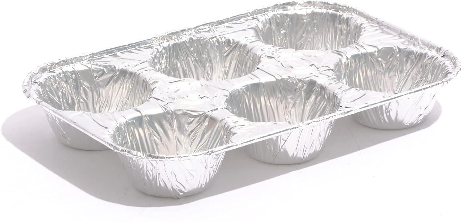(10pack Muffin Pan 6-Cup Cupcake Aluminum Pans Favorite Muffin Tin Size for Baking Cupcakes Muffins and Mini Pies - Standard Size - Image 4