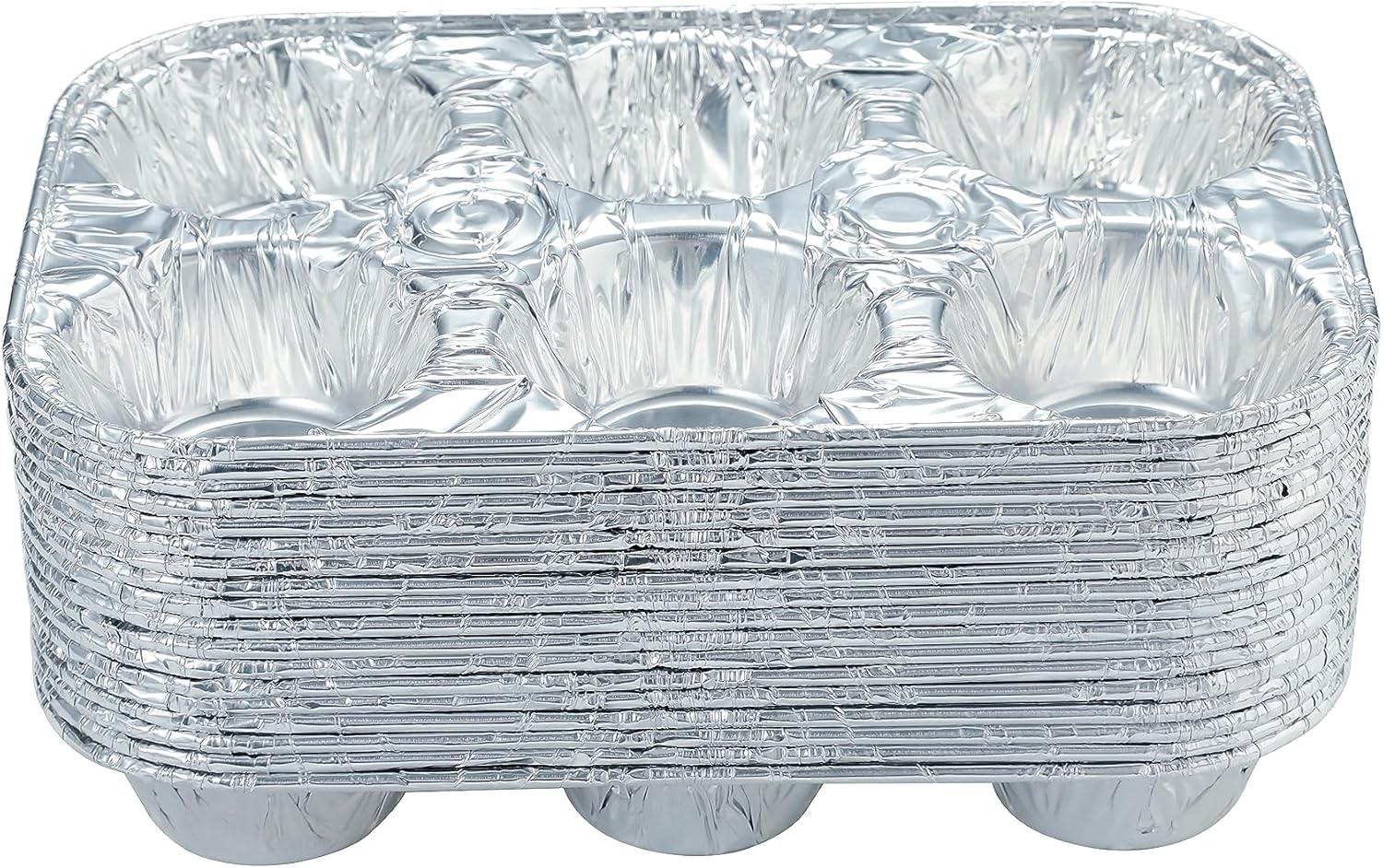 (10pack Muffin Pan 6-Cup Cupcake Aluminum Pans Favorite Muffin Tin Size for Baking Cupcakes Muffins and Mini Pies - Standard Size - Image 6