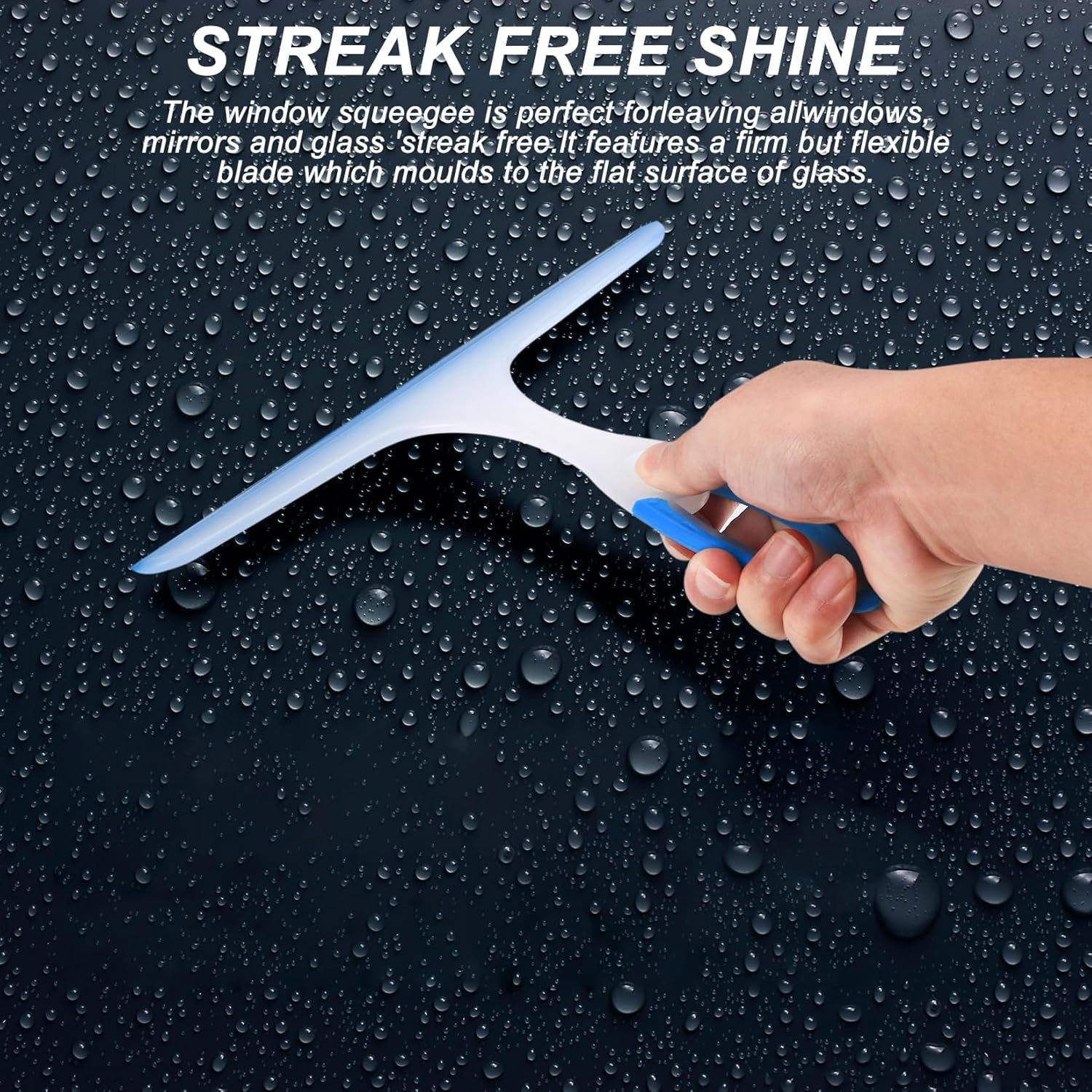Shower Squeegee for Glass Doors, 3pcs Bathroom Squeegee for Shower Cleaner Squeegee, Window Cleaning Squeegee Glass Shower Door for Car Window Wiper Mirror Windshield - Image 3