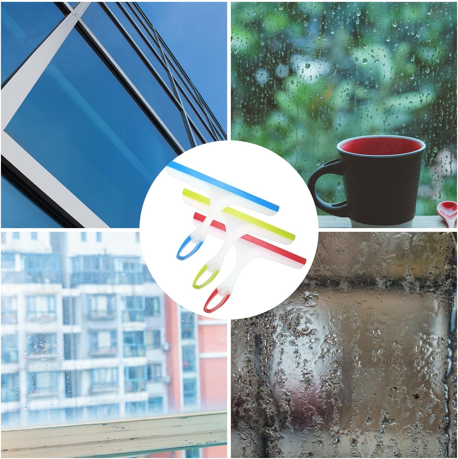 Shower Squeegee for Glass Doors, 3pcs Bathroom Squeegee for Shower Cleaner Squeegee, Window Cleaning Squeegee Glass Shower Door for Car Window Wiper Mirror Windshield - Image 7