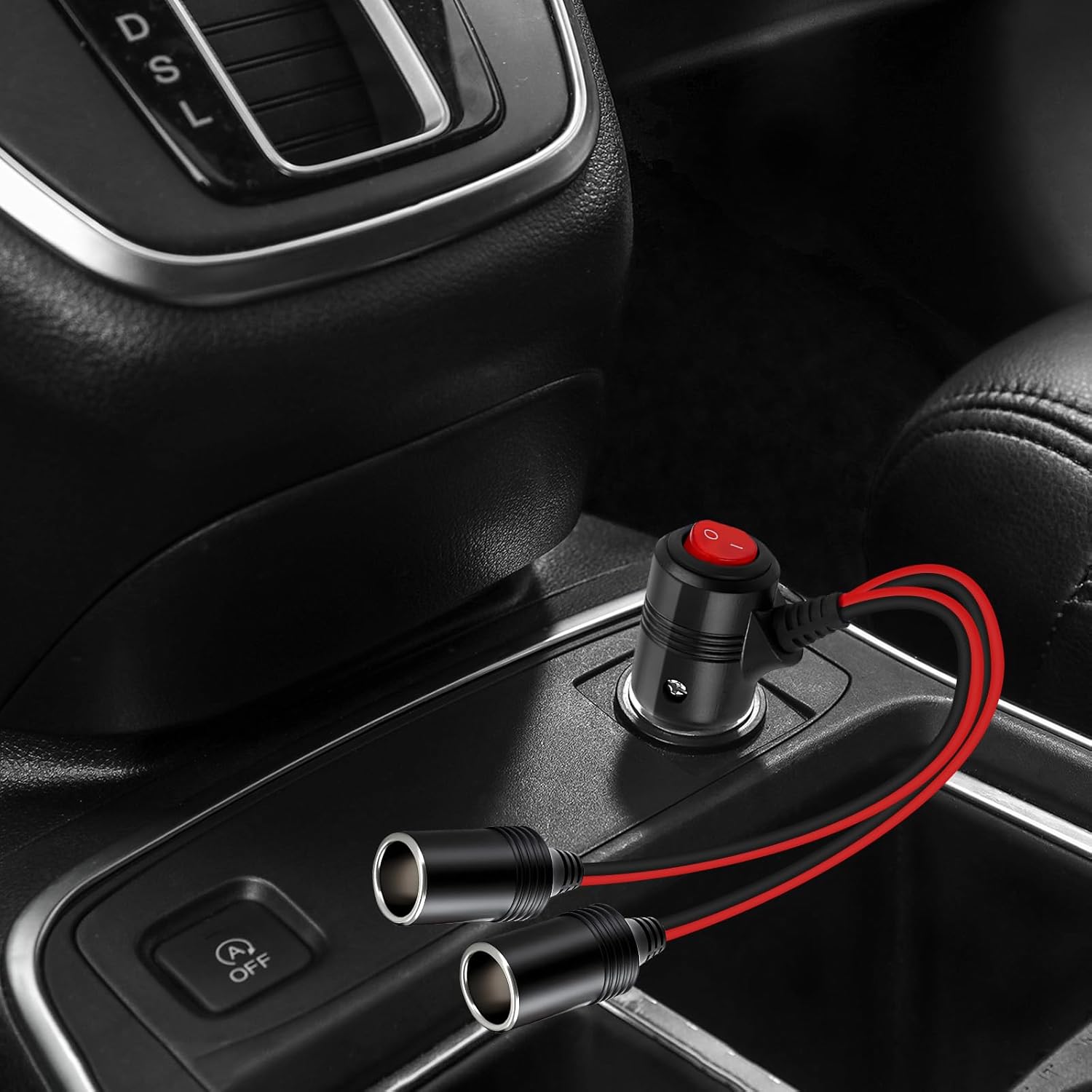 Car Cigarette Lighter Splitter,2-Socket Cigarette Lighter Adapter Extension Plug Cord Power Charger Port for DC 12V 24V Car Vehicle 2-Way Splitter Y on/Off Switch (1 to 2) - Image 7