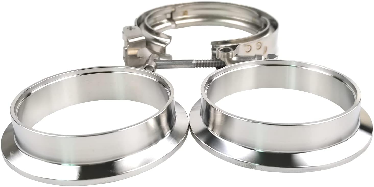 2 X 3 inch Quick Release V Band Clamp with Male Female Flanges 304 Stainless Steel for Turbo Downpipes, 2 Pack - Image 3