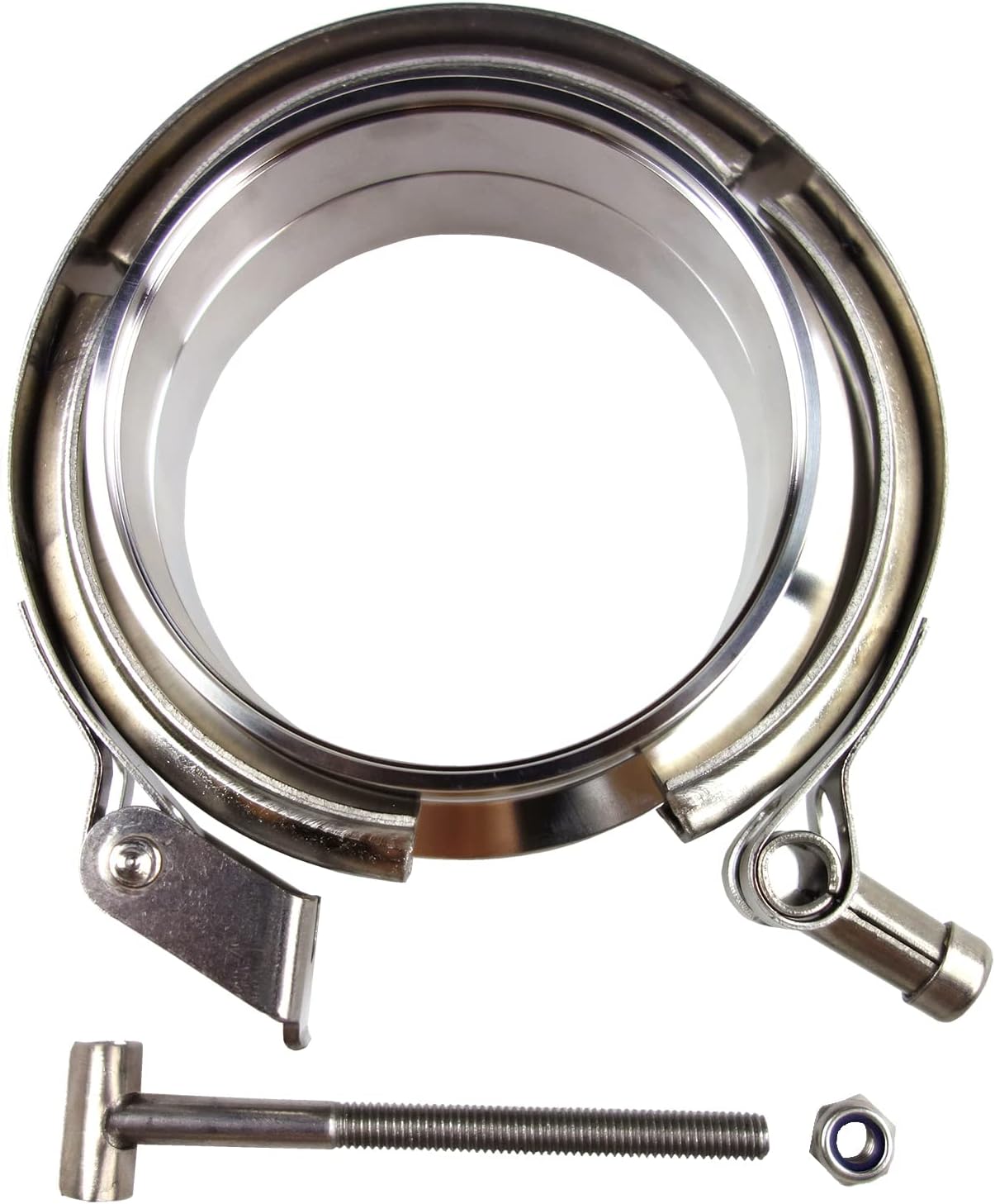 2 X 3 inch Quick Release V Band Clamp with Male Female Flanges 304 Stainless Steel for Turbo Downpipes, 2 Pack - Image 6