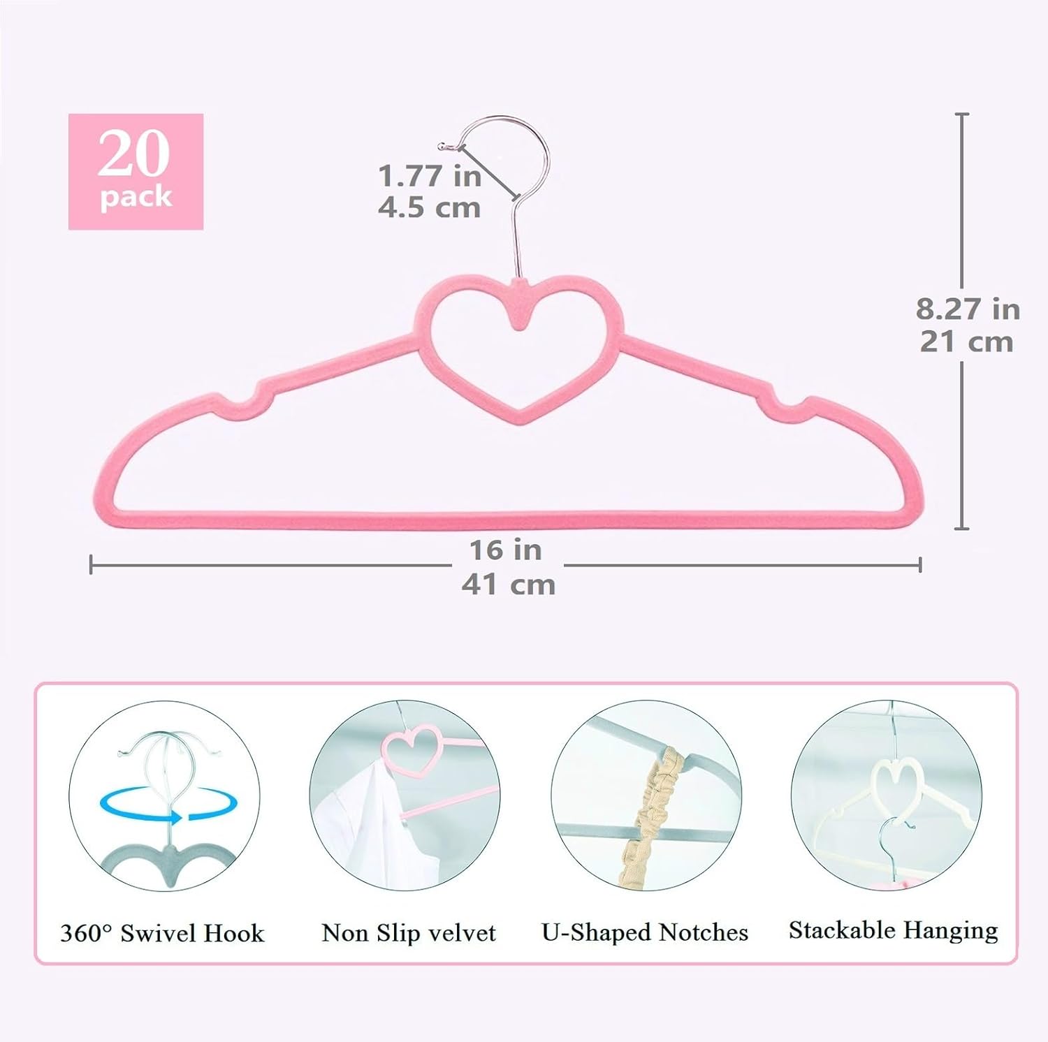 Velvet Hangers 20 Pack, 16