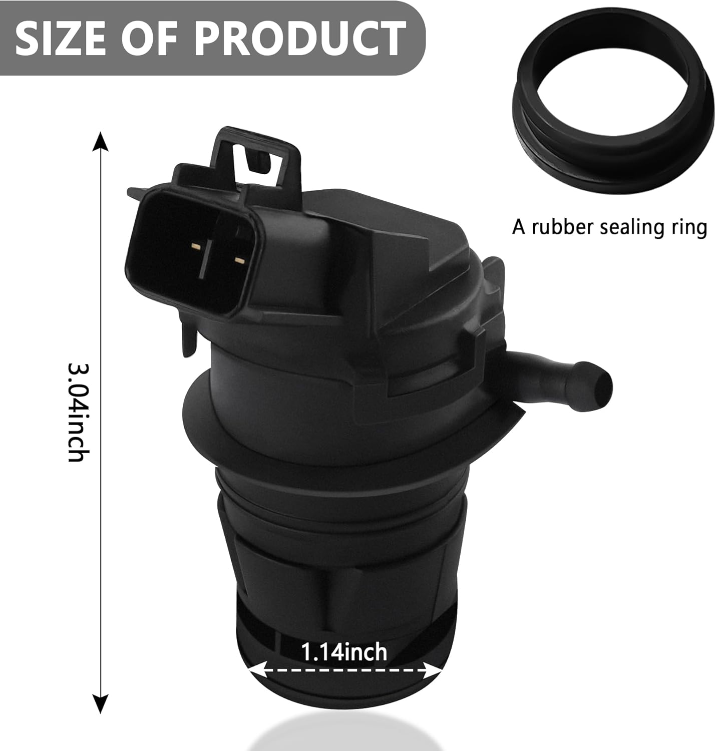 Windshield Washer Pump Replacement OEM#85330-60190,85330-AE010 with Grommet,Windshield Wiper Pump Compatible with Toyota Lexus Mazda Honda,Standard Windshield Washer Fluid Pump(for Toyota) - Image 2