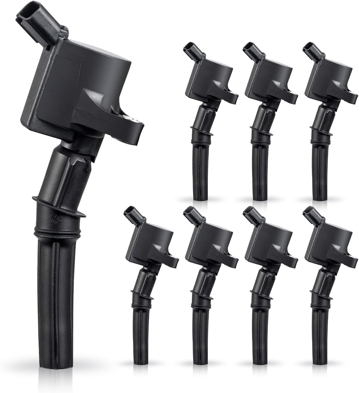 Set of 8 Curved Boot Ignition Coil Pack Compatible with Ford Lincoln Mercury 4.6L 5.4L V8 Replacement for DG508 C1454 C1417 FD503 1L2U12029AA I2LU-12A388-AA C1417 DG473 DG481 DG491 - Image 1