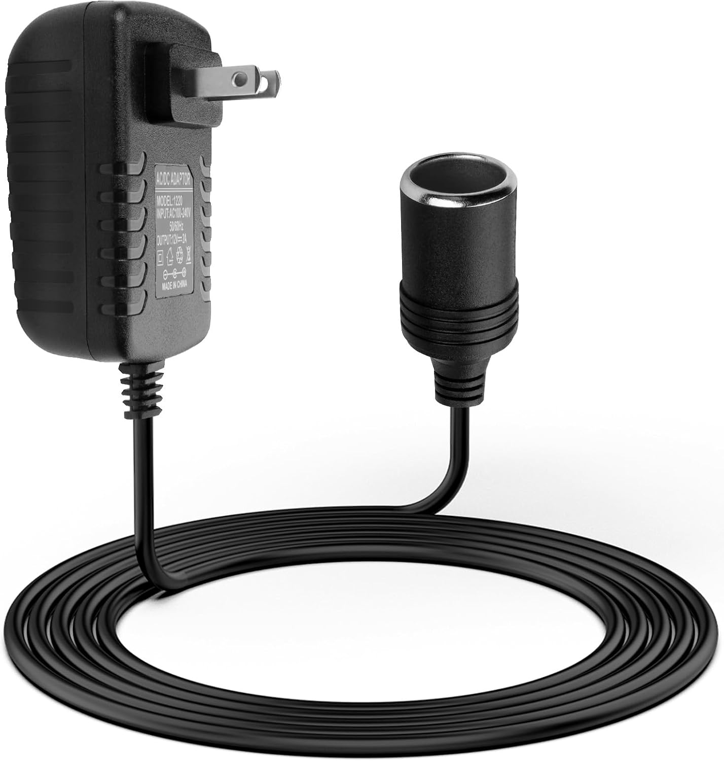 AC to DC Converter 2A 24W Car Cigarette Lighter Socket Adapter Power Cable 110-240V to 12V AC/DC for Automobile Home Use Car to Wall Plug（Under 24W only） - Image 1