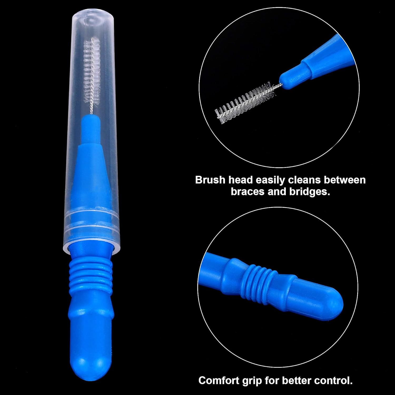 100 Pcs Braces Dental Brush Flosser for Cleaner Interdental Brush Toothpick Tooth Flossing Head Oral Dental Toothpick Cleaners Cleaning Tool(Red and Blue) - Image 4