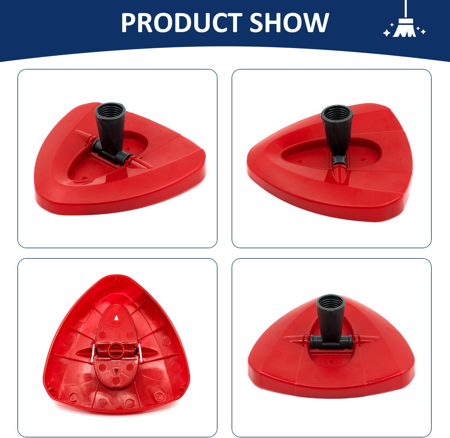 Spin Mop Replacement Head Base Compatible with Oceda EasyWring 1-Tank System Mop Rotating Triangle Mop Head Cover Replacement Rotating Mop Base Plastic Base for Spin Mop Accessories - Image 3