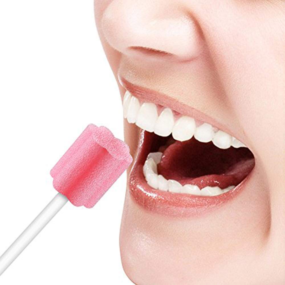 100PCS Disposable Mouth Swabs Sponge - Unflavored, Sterile Oral Swabs Dental Swabsticks for Mouth Cleaning - Image 2