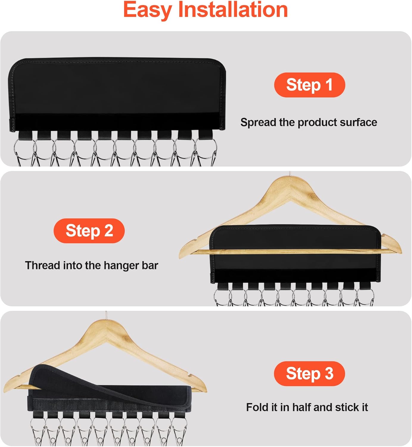 Hat Rack for Baseball Caps Hat Organizer Holder for Hanger & Room Closet Display, 2Pack 10 Hat Storage Clips for Hang Ball Caps Beanie, for Men Gift, Not Including Hangers & Hats (2PC Black) - Image 7